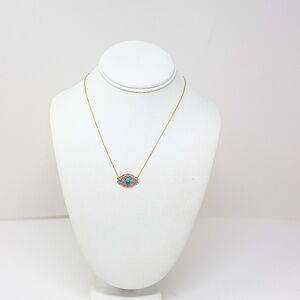 Chloe & Madison Gold Vermeil  Cubic Zirconia Evil-Eye Turquoise Pendant Necklace